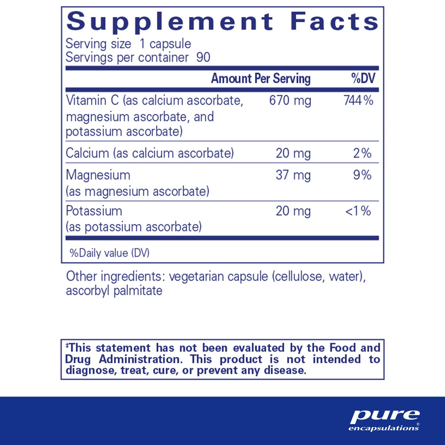 Pure Encapsulations - Buffered Ascorbic Acid Tablets