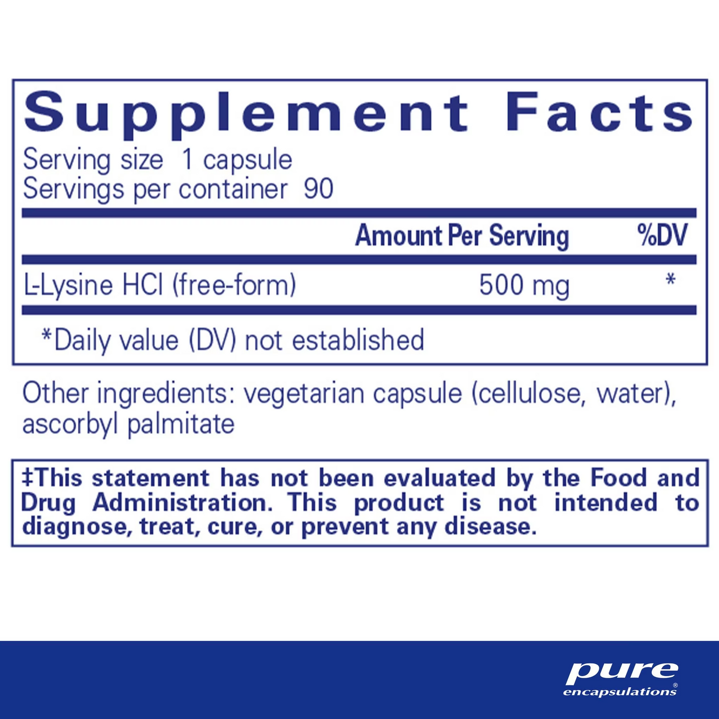 Pure Encapsulations - l-Lysine 90 count